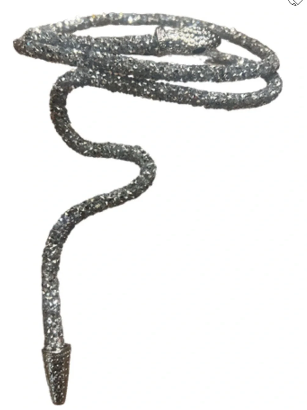 Bendable Snake Silver Crystal Wrap Necklace. Not Swarovski